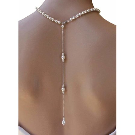 1 stk. Delikat imiteret perle halskæde sexet frynser baggrund