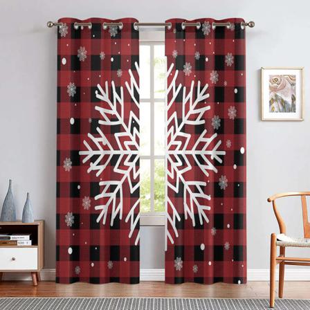 Xmas Multi-mönster Thermal Jultomten Printed Draperier