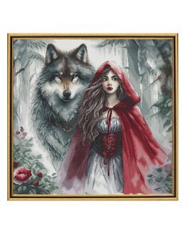 Stickpackung Bild Das Mädchen und der Wächter des Wolfes