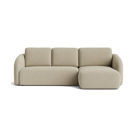Savona Chaiselongue-Schlafsofa, rechts | Stauraum, Nordic Dunkelbeige, modern, einfarbig, mit Schlaffunktion und Bettkasten, Höhe 94cm