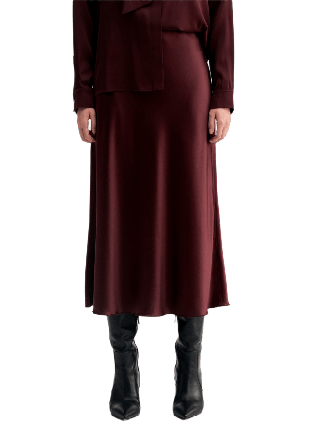 Ahlvar Gallery Hana satin silk skirt Kjolar Dam Röd S