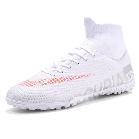 Udendørs fodboldstøvler Højankeltrænings sportssneakers Broken nail white 41