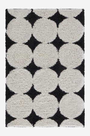 Jotex - Badematte Bomull/Bomull Hvit/svart MARIANNE - Kjøp Baderomsmatter hos Jotex