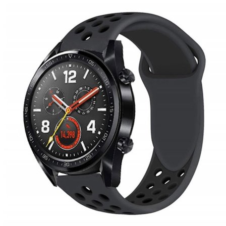 Huawei Watch GT blød silikone urrem - Helt Sort
