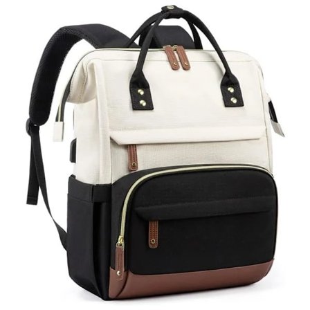 Laptop Ryggsekk Dame 15,6 tommer, med USB-port for Arbeid, Bedrift, Høgskole, Reise, Ryggsekk for Lærer Sykepleier, Svart