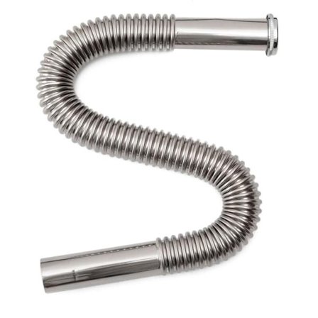 Fleksibel sifon i rustfrit stål, fleksibelt afløbsrør til vask, badeværelse, køkken, vandrør