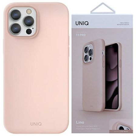 UNIQ Lino beskyttelsesdeksel iPhone 13 Pro / 13 6.1 rosa/rød rød