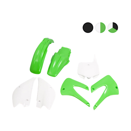 Kit Plastiche Rtech Verde-Bianco - Kawasaki KX 85 19-16 2001-2013