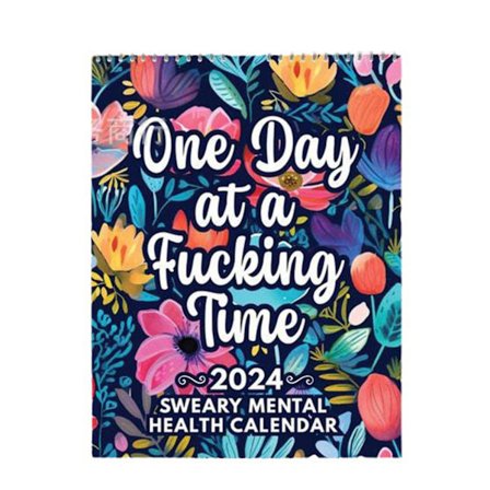 2024 Sjov Mental Health Kalender, Månedskalender, Hængende Kalender, Månedlig Planlægger, Årlig Kalenderplanlægning Med Sweary Affirmations