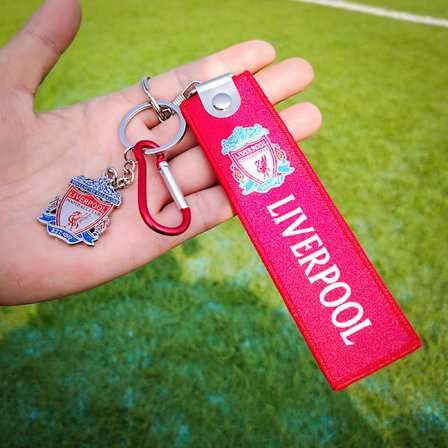 Fodboldklubs nøglering, fodboldholds rygsæk, bagagemærke og nøglemærke