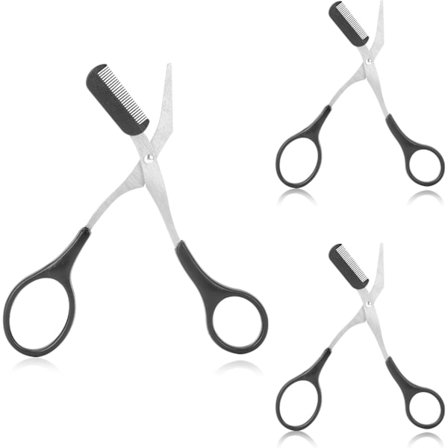 Øjenbrynssaks med kam Præcisions øjenbrynstrimmersaks med kam Skridsikre fingergreb Hårfjerning Øjenbrynssaks til mænd og kvinder