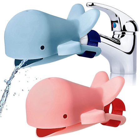 Fong Pieces Whale Faucet Extender Bath Spout Cover Sink Handle Extender Bathtub Spout Cover Fun Hand-washing Solution Cartoon Sink Water Spout Extende