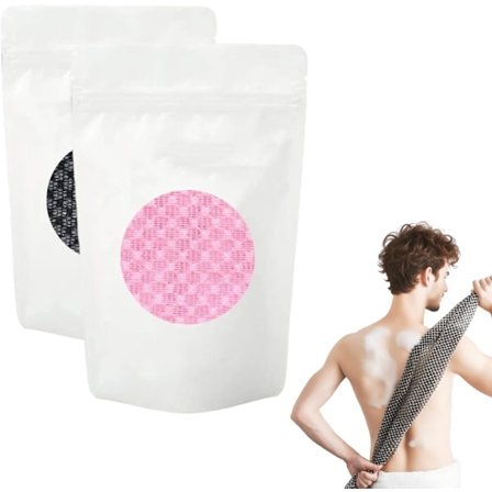 Eksfolierende badehåndklæde, 2026 opgraderet eksfolierende ansigtshåndklæde, krops- og ryg børste til brusebad, unisex langt eksfolierende 