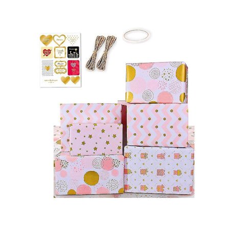 Rosa Guld Fødselsdagspiger Foldede Ark Til Fest, Bryllup, Valentinsdag, Alle Anledninger