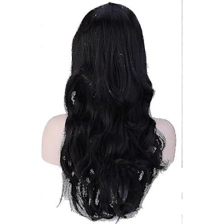 Sexig Dam Hel Peruk 19 Lockig Naturlig Svart Hårperuk Naturlig Färg Vardagsklänning"