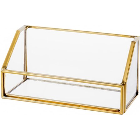 Glass visittkortstativ gull kontor visittkortdisplay visittkortarrangør oppbevaring