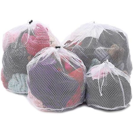 Set med 4 högkvalitativa tvättpåsar för tvättmaskin med sladdstoppare tvättpåse tvättnät