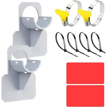 2 st pool slangklämma knäskydd av plast, swimmingpool rörhållare, 26mm - 38mm pool slangklämma med kabelband, pool rörhållare passande för Intex och 