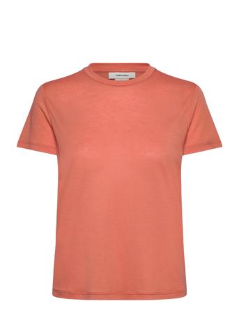 W Mer Core Ss Tee Sport Women Sport Clothing Sports Tops & T-shirts Sport T-shirts Coral Icebreaker