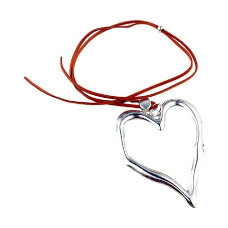 Y2K Love Heart Pendant Läder Choker Halsband för kvinnor Elegant Minimalist