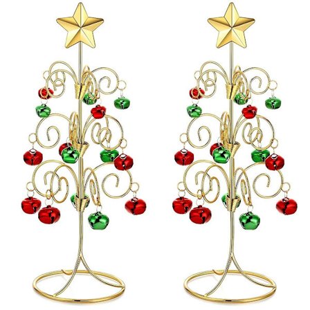 2 stk. Ornament Display Træ Bordplade Metal Holder Hanger Wire Hook Ornament Stativ Metal Jul Træ