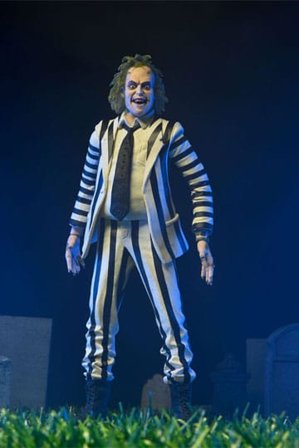 Beetlejuice 1988 Action Figure Beetlejuice Black and White Striped Suit 18 cm