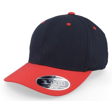 Flexfit - Svart adjustable Caps - Lux Black/Red 110 Adjustable @ Hatstore