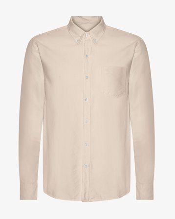 Organic Button Down Shirt - Ivory White L