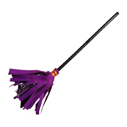 Heksekost Ornament med Lilla Håndtag og Hvide Spidser