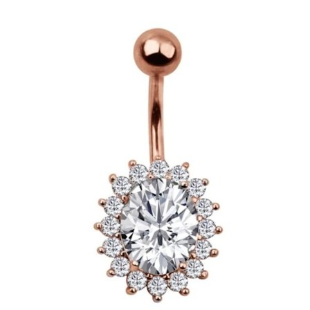 Forgyldt Navle-Belly Button Krystal Zirkon