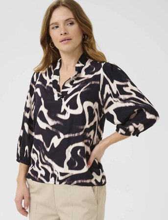 Kaffe Kamartha Frill Blouse - Black - 34