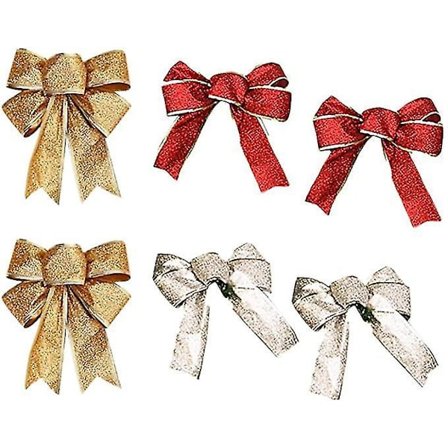 Stor julebue 6 stk. Julebuedekorasjoner Glitterbue