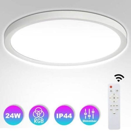 Baggrundsbelyst loftslampe LED 24W loftslampe med fjernbetjening BAGGRUNDSBELYSNING Stue RGB