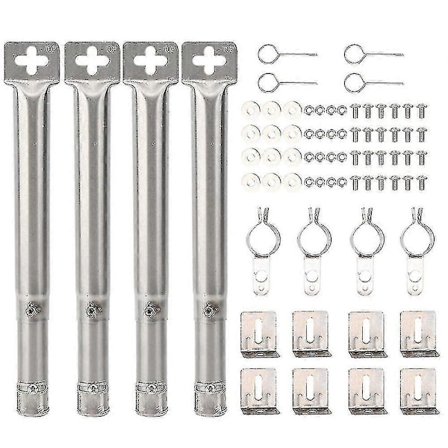 4 stk. Universal Justerbar Rustfrit Stål BBQ Gasgrill Udskiftning Lige Rørbrænder Barbec