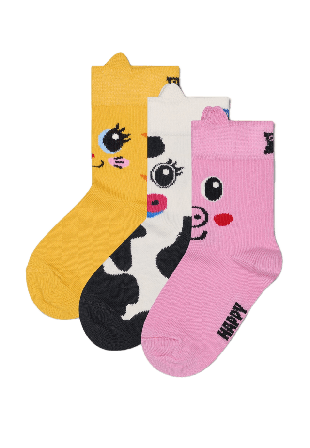 Happy Socks Kids 3-pack Barn Animals Gift Set Strumpor Unisex Röd 7-9Y