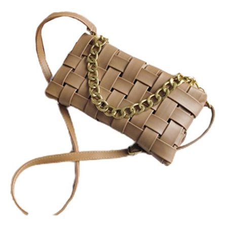 Women's Evening Handbags Braided Shoulder Bag Pu Leather Weave Purse Solid Color With Chain Vacation Casual Handbag