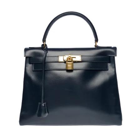 Hermès Vintage Pre-owned Leather handbags blå, Dam Vintage Väskor, Dam, Storlek: ONE SIZE