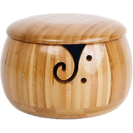 6,3 tuuman bambuinen lankakulho, lankapalloteline, neulomalanka säilytys