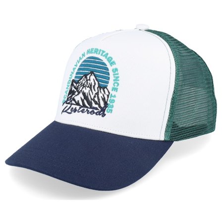 Resteröds - Weiss trucker Cap - Scandinavian Heritage Multicolor White/Navy/Green Trucker @ Hatstore