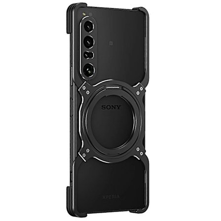 Kompatibel med Sony Xperia 1 IV 5G Støtteben Etui Metal Bumper Magnetisk Telefon Cover - Sort Rød-Perfet