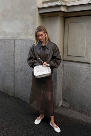 NA-KD Bomber court en similicuir - Vestes en similicuir - Brun - EU 40