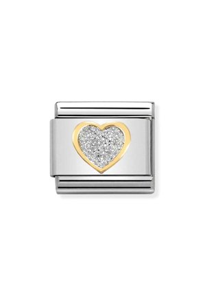 Glitter symbols 18k Gold & enamel silver heart