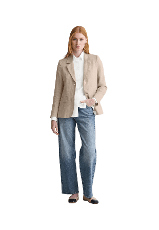 Newhouse Gemma Linen Blazer Kavajer Dam Beige 38