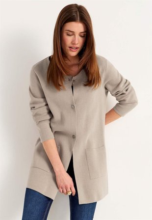 Cellbes of Sweden - Cardigan i bomuld i beige til damer i størrelse 50/52