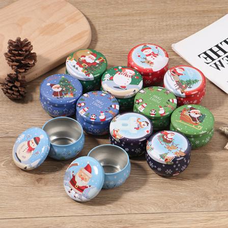 2.2OZ Joulu mini tinalaatikko Suljetut purkkipakkauslaatikot korut c ONE SIZE
