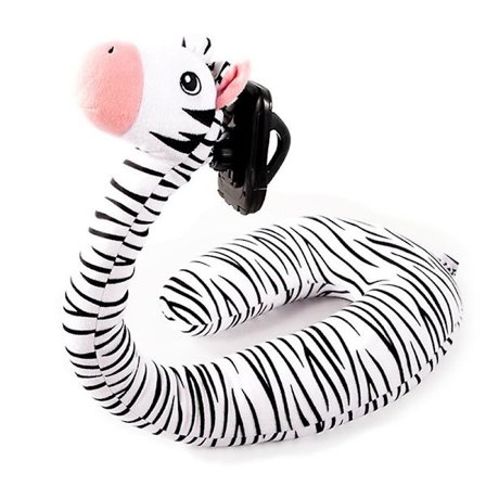 2 i 1 Reise U-formet nakkepute med mobiltelefonholder Søt tegneserie dyr Fleksibel plysjpute Multifunksjonell håndfri lat brakett