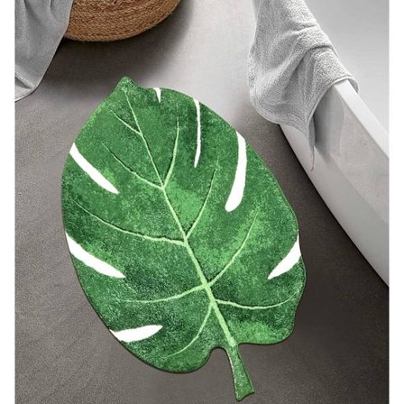 Lehdenmuotoinen liukumaton kylpymatto Vihreä 60 x 90 cm