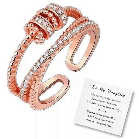Till Min Dotter Fidget Ring För Ångest - Fidgetringar För Ångest För Kvinnor Justerbar Stackbar Ångestlindrande Regnbågsfidgetring Smycken Presenter