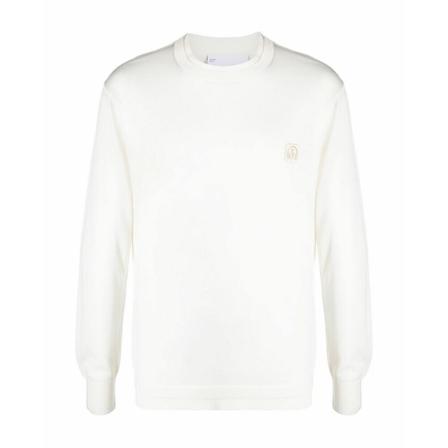 Neil Barrett, Music Bolt knit sweater with logo patch Biały, Mężczyzna, Rozmiar: M