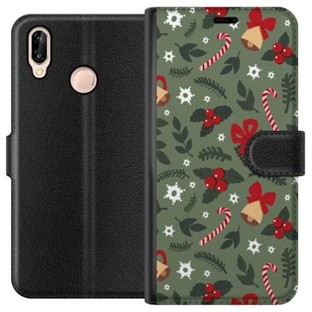 Huawei P20 lite Lompakkokotelo Hauskaa joulukuviota